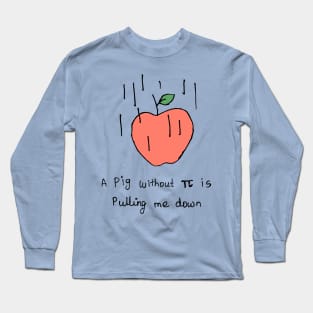 Gravity pulling down apple science funny illustration Long Sleeve T-Shirt